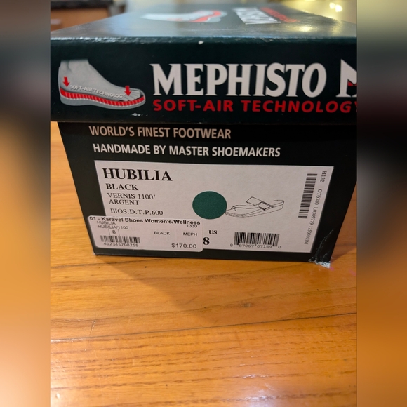 Mephisto Hubilia black and silver patent leather sandals (EU38, US8) LNWOT - Picture 2 of 9